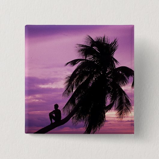 Ambergris Caye, Belize, Midden-Amerika. Vierkante Button 5,1 Cm (Voorkant)