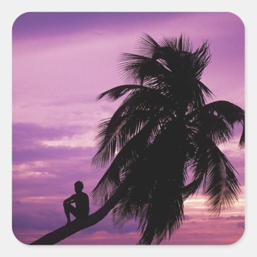 Ambergris Caye, Belize, Midden-Amerika. Vierkante Sticker (Voorkant)