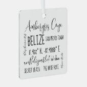 Ambergris Caye Belize Ornament van metaal (Voorkant Rechts)