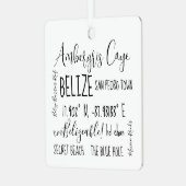 Ambergris Caye Belize Ornament van metaal (Voorkant links)