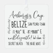 Ambergris Caye Belize Ornament van metaal (Voorkant)