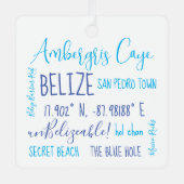 Ambergris Caye Belize Ornament van metaal (Voorkant)