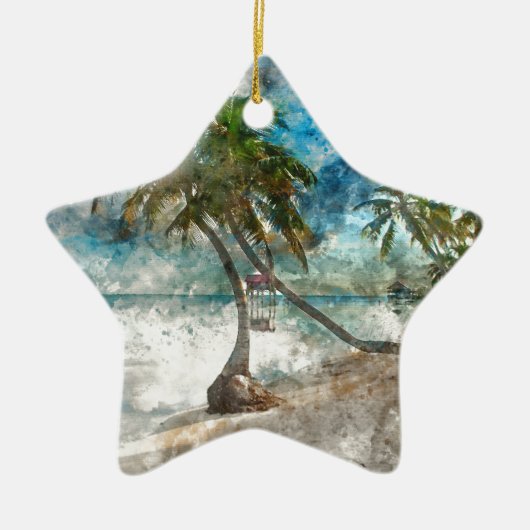 Ambergris Caye Belize reisbestemming Keramisch Ornament (Voorkant)