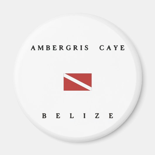 Ambergris Caye Belize Scuba Dive Flag Magneet (Voorkant)