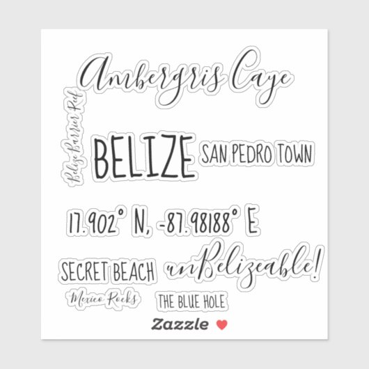 Ambergris Caye Belize Stickers (Vel)