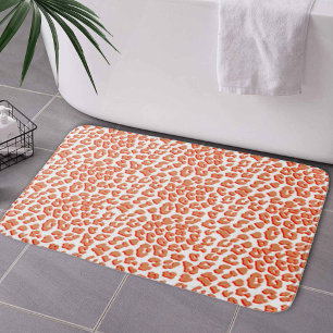 Amberkleur en witte luipaardprint badmat
