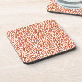 Amberkleur en witte luipaardprint bier onderzetter