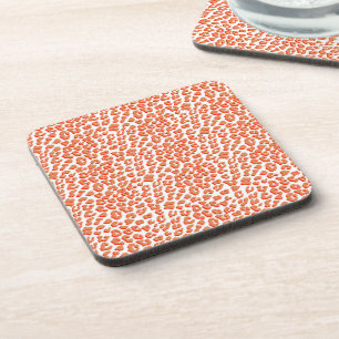 Amberkleur en witte luipaardprint bier onderzetter