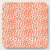Amberkleur en witte luipaardprint bier onderzetter (Voorkant)