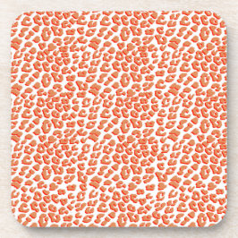 Amberkleur en witte luipaardprint bier onderzetter