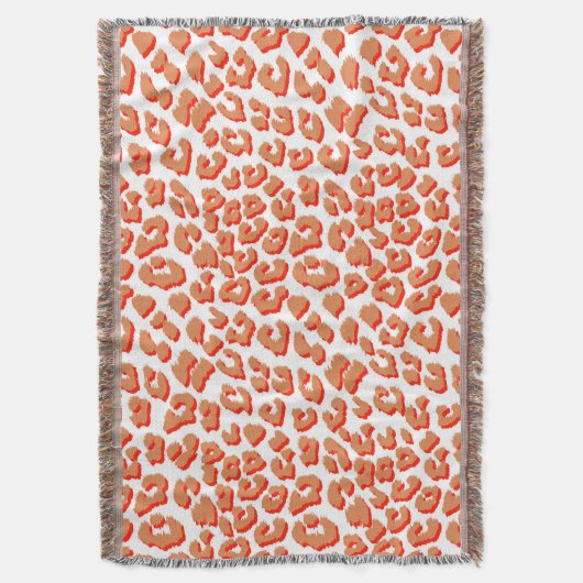 Amberkleur en witte luipaardprint deken (Voorkant Verticaal)