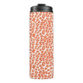 Amberkleur en witte luipaardprint thermosbeker (Voorkant)