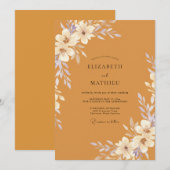 Amberkleurig Eucalyptus Bruiloftsdecor Kaart (Voorkant / Achterkant)