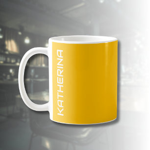 Amberkleurige effen kleur Klassiek gepersonalise Koffiemok