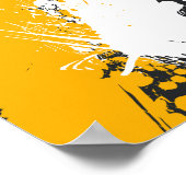 Amberkleurige en witte Abstracte verfsplash Poster (Hoek)