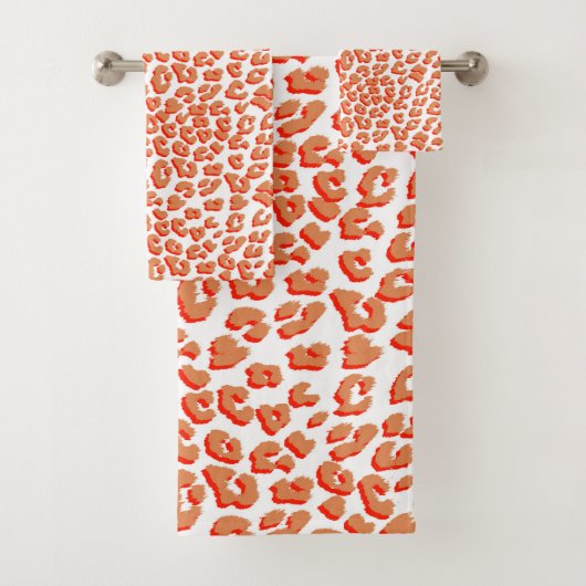 Amberkleurige en witte luipaardprint bad handdoek (Insitu)