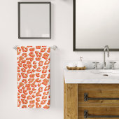 Amberkleurige en witte luipaardprint bad handdoek