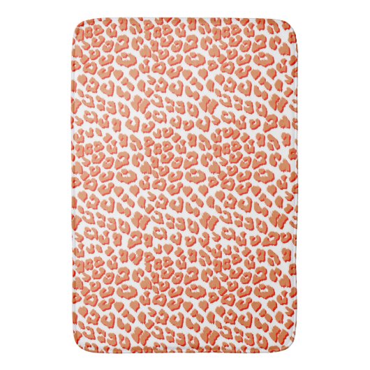 Amberkleurige en witte luipaardprint badmat (Voorkant Verticaal)