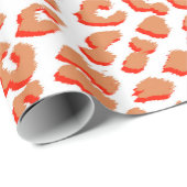 Amberkleurige en witte luipaardprint cadeaupapier (Rol Hoek)