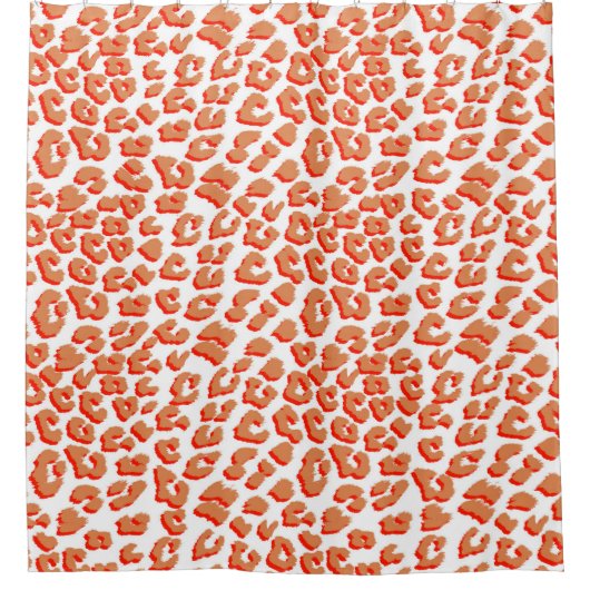 Amberkleurige en witte luipaardprint douchegordijn (Voorkant)