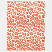Amberkleurige en witte luipaardprint fleece deken (Voorkant)