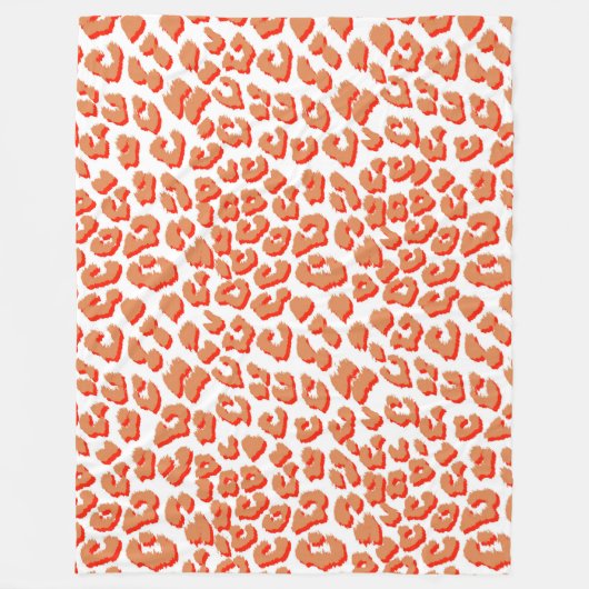 Amberkleurige en witte luipaardprint fleece deken (Voorkant)