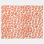 Amberkleurige en witte luipaardprint fleece deken (Voorkant (Horizontaal))