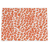 Amberkleurige en witte luipaardprint groot cadeauzakje (Voorkant)