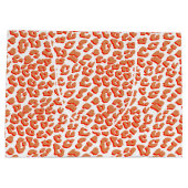 Amberkleurige en witte luipaardprint groot cadeauzakje (Achterkant)