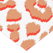 Amberkleurige en witte luipaardprint lange tafelloper (Hoek)