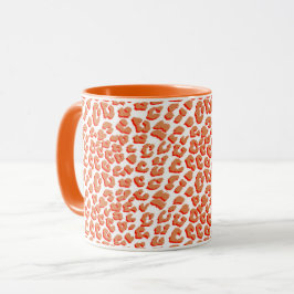 Amberkleurige en witte luipaardprint mok