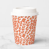 Amberkleurige en witte luipaardprint papieren bekers (Achterkant)