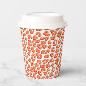 Amberkleurige en witte luipaardprint papieren bekers (Voorkant)