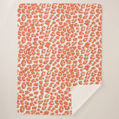 Amberkleurige en witte luipaardprint sherpa deken (Voorkant)