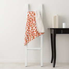 Amberkleurige en witte luipaardprint sherpa deken