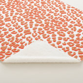 Amberkleurige en witte luipaardprint sherpa deken (3/4)