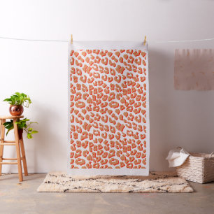 Amberkleurige en witte luipaardprint stof