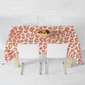 Amberkleurige en witte luipaardprint tafelkleed