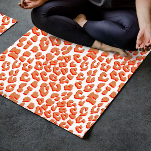 Amberkleurige en witte luipaardprint yogamat