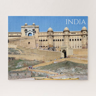amberkleurige fort jaipur india puzzel legpuzzel