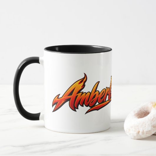 Amberlicious Fire Penguin Sunglasses Funny Mug Mok (Met donut)