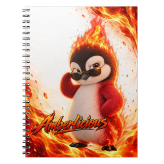 Amberlicious Fire Penguin Sunglasses Funny Notitieboek