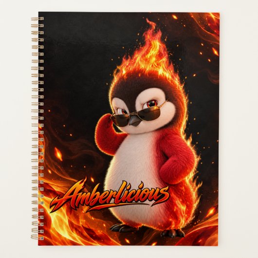 Amberlicious Fire Penguin Sunglasses Funny Planner (Voorkant)