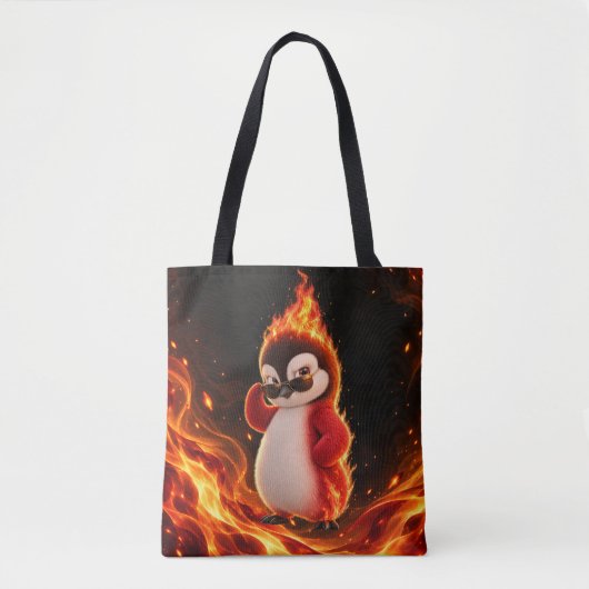 Amberlicious Fire Penguin Sunglasses Funny Tote Bag (Voorkant)