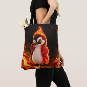Amberlicious Fire Penguin Sunglasses Funny Tote Bag (Dichtbij)