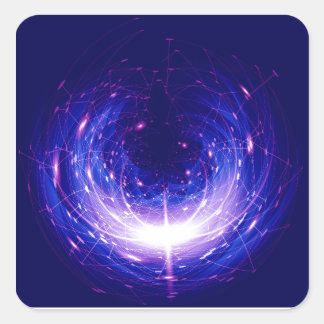 Amberlight Cold Blue Polar Flare Vierkante Sticker