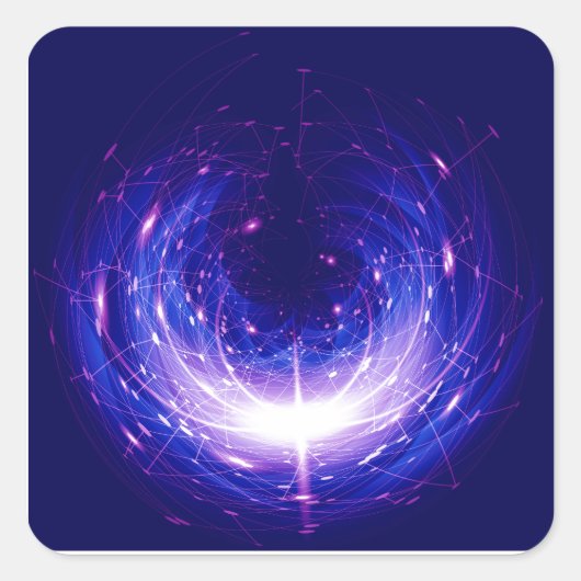 Amberlight Cold Blue Polar Flare Vierkante Sticker (Voorkant)