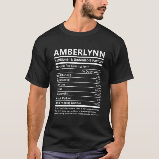 Amberlynn naam T Shirt - amberlynn Nutritional and (Voorkant)
