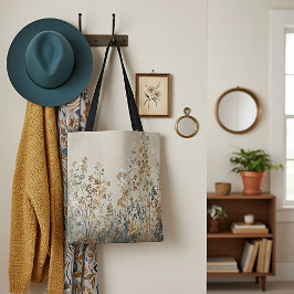 Amberweide bloemmotief tote bag