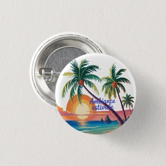 Ambiance Estivale Ronde Button 3,2 Cm (Voorkant /achterkant)